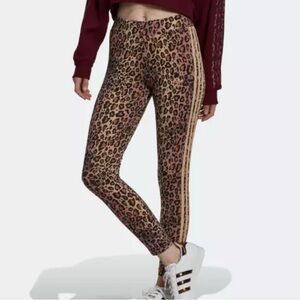 Adidas Brown Tan Leopard Print Leggings
